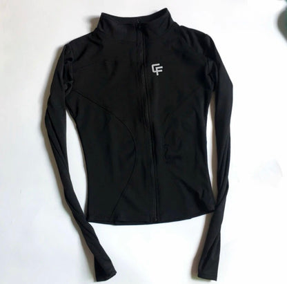 Breathable Athletic Zip Up Jacket w/ Thumb Holes