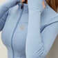 Breathable Athletic Zip Up Jacket w/ Thumb Holes